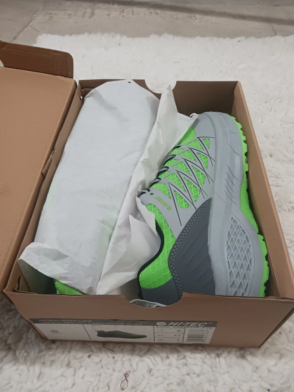 Hi-Tec Men's Athletic Trainer in Lime Green and Gray